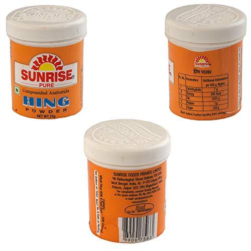 Sunrise Pure Sunrise Chaat Masala, Garam Masala, Mix Masala, Shahi Garam Masala, Tadka Masala, Each Pack 50gm with Compounded Hing 25gm (Pack of 6)