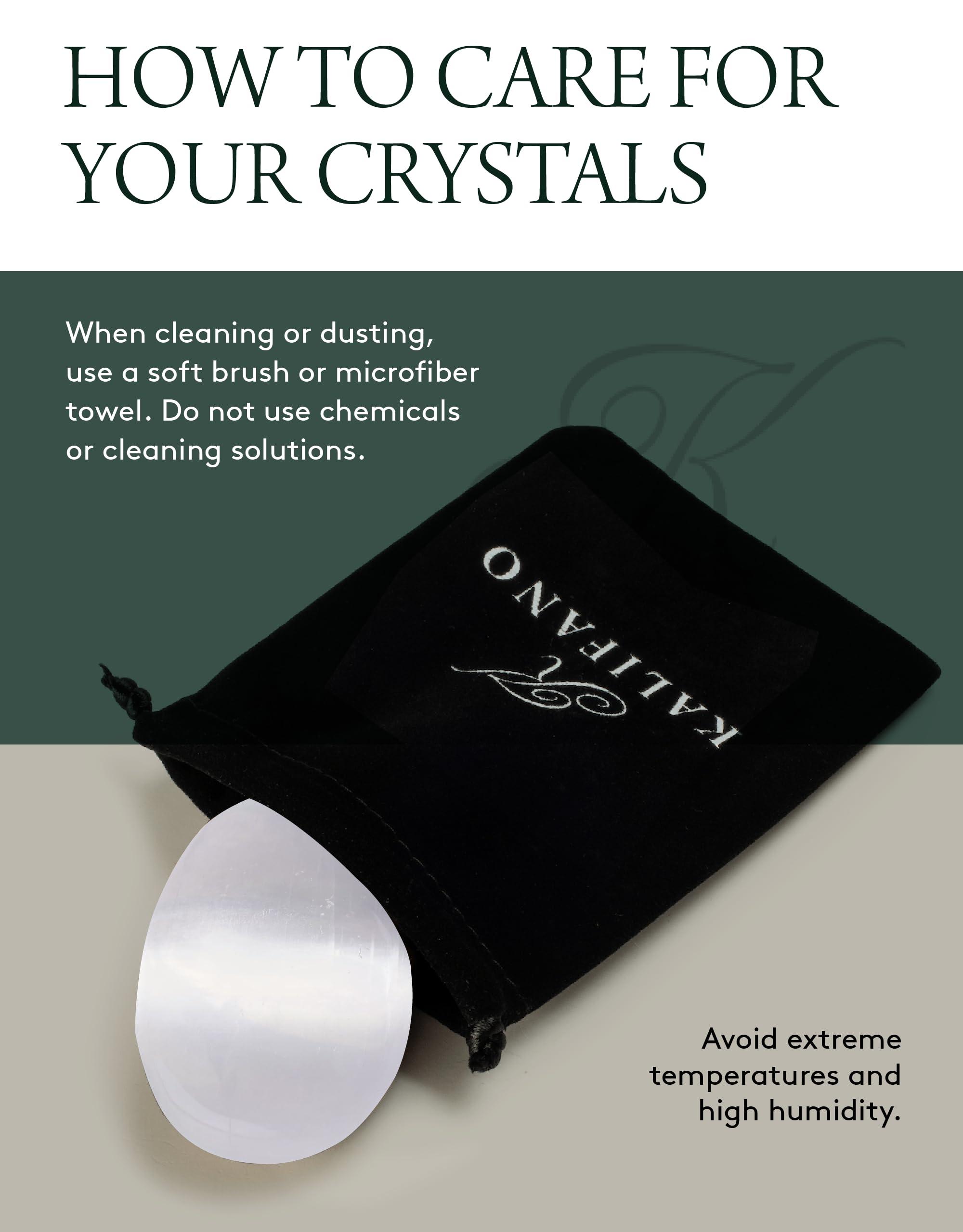 KALIFANO Natural Selenite Crystal Palm Stone - Healing Stone - Morocco