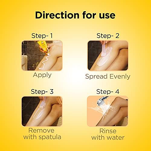 Ikin Ikin Papaya Hair Remover Cream For Sensitive Skin - Bikini Hair Removal Cream For Women & Girls (Pack of 2 (60gm X 2))