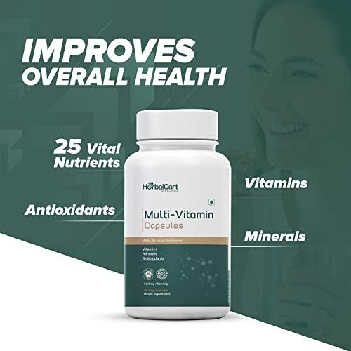 HerbalCart HerbalCart Multivitamin with 25 Essential Nutrients, Antioxidants, Minerals, and Vitamins A, B, C, D (500mg/Serving)
