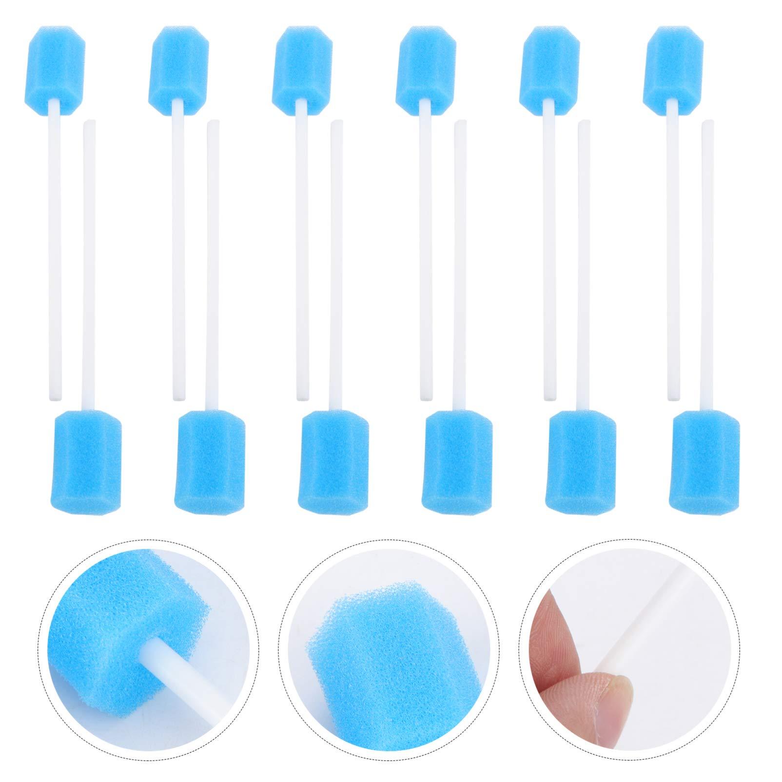 HEALLILY Mouth Oral Swabs Sponge Unflavored Sterile Oral Oral Cavity Cleaning Sponge Swab Dental Swabsticks for Mouth Cleaning 100pcs