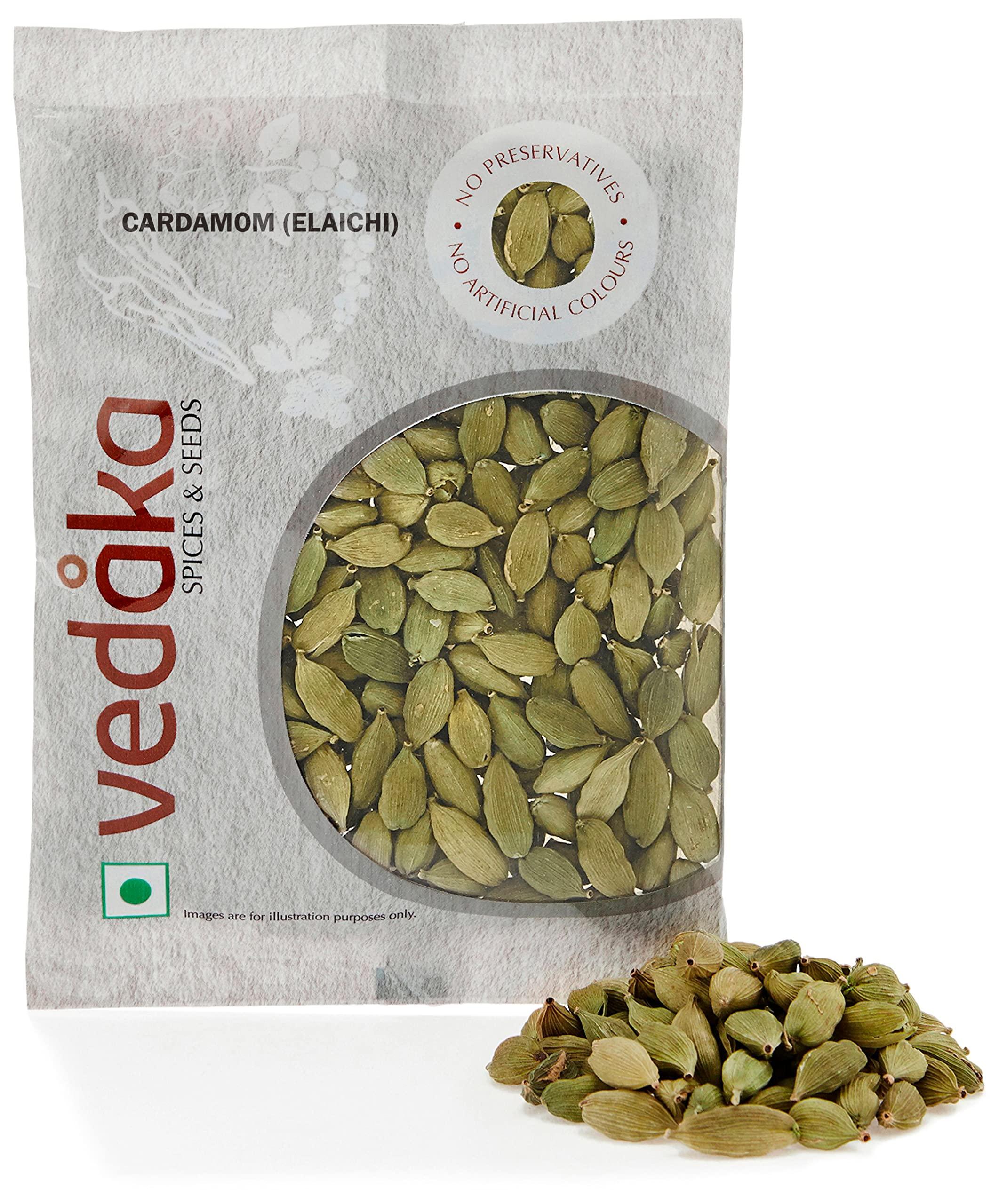 Amazon Brand - Vedaka Amazon Brand - Vedaka Cold Pressed Groundnut (Peanut) Oil, 5 liters Material : vegetarian & Amazon Brand - Vedaka Cardamom (Elaichi), Small, 50g