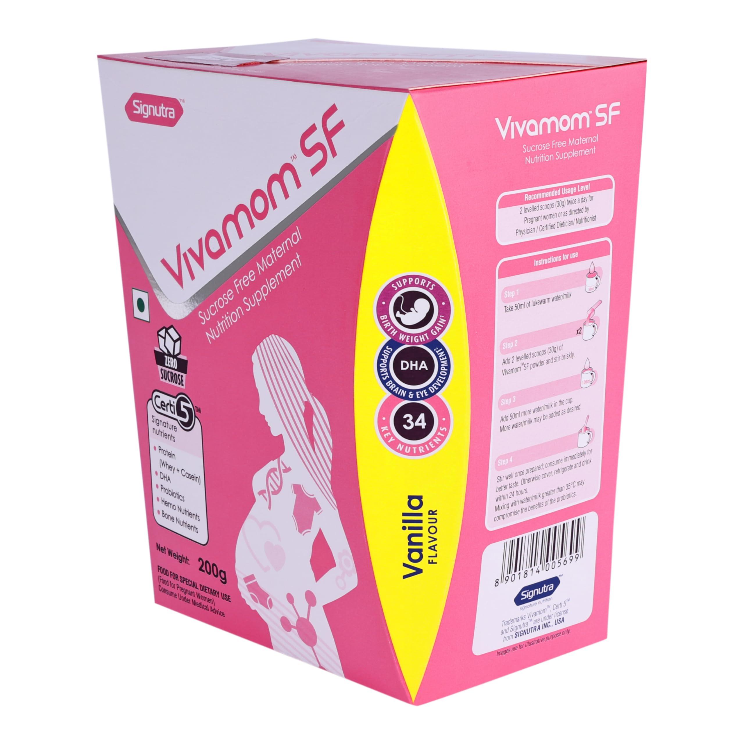 Vivamom Vivamom SF Sucrose Free Maternal Nutrition Supplement - 200g BIB (Vanilla)