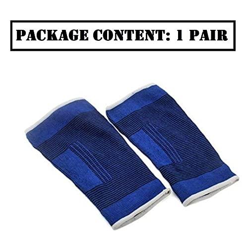 Trendegic Trendegic Elastic Pain Relief Elbow Hand Mussels Support Guard Brace Gym for Men Women (Blue, 1 pair)