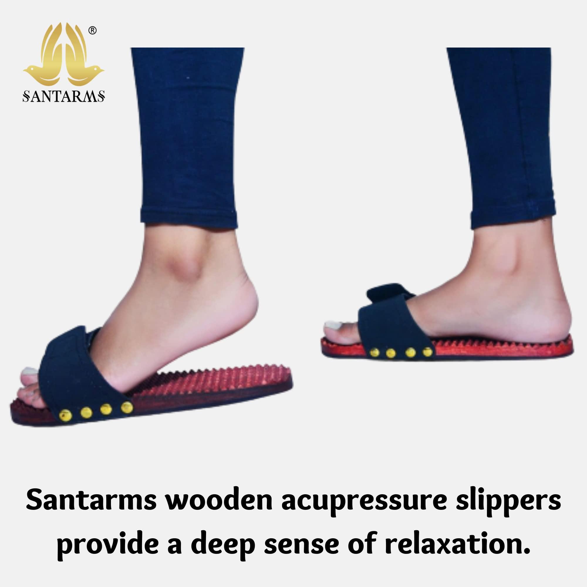 santarms Santarms Acupressure Slippers for Men Women Foot Massager Wooden Acupuncture Gift mom dad Gifts Home accupressure Tools Bathroom Slippers | Footwear or Foot Wear