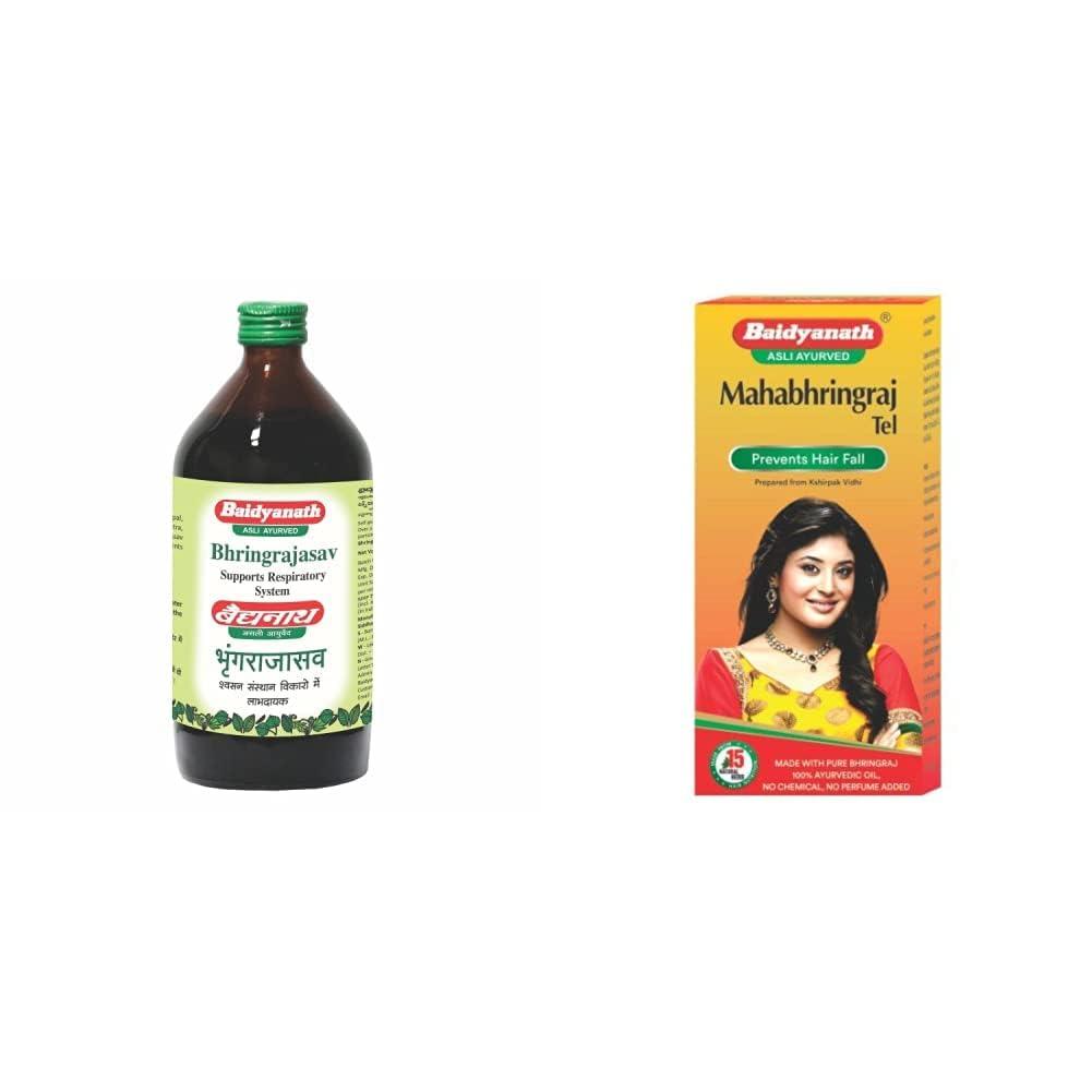 Baidyanath Baidyanath Bhringrajasava 450 Ml Syrup & Mahabhringraj Tel 100 Ml