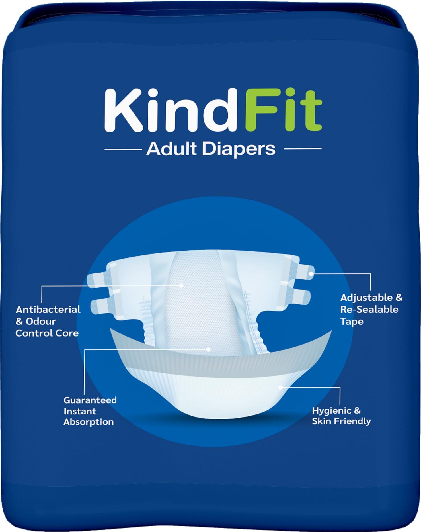 KINDFIT KINDFIT Open Tape Adult Diapers | Size : XXL - 30 Pieces | Pack of 3
