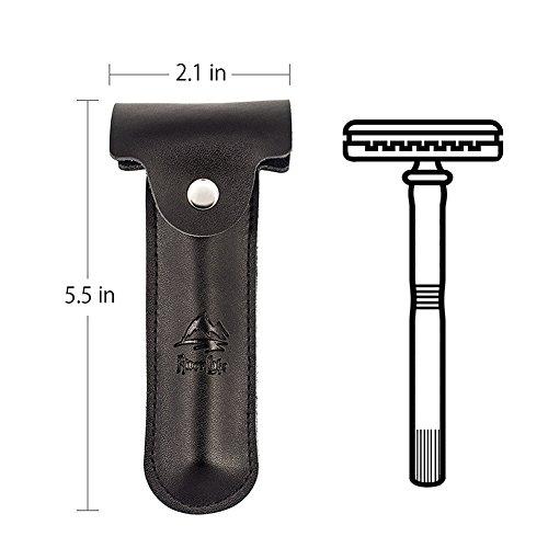 River Lake Leather Case Razor Protective Travel Case for Leather Case Safety Razor's Double Edge Safety Case Cover with Felt Lining from RIVERLAKE