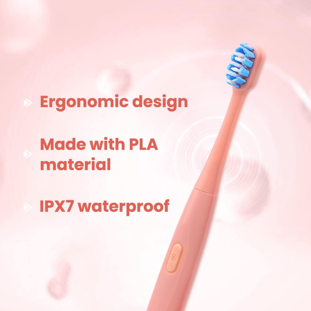 Dr.Dento Dr.Dento Neo Coral Red Super Soft Electric Toothbrush with Vanilla Icey Mint Flavored Toothpaste (125g) | Lightweight & Waterproof | SLS & Fluoride Free | Ideal for Men, Women & Kids