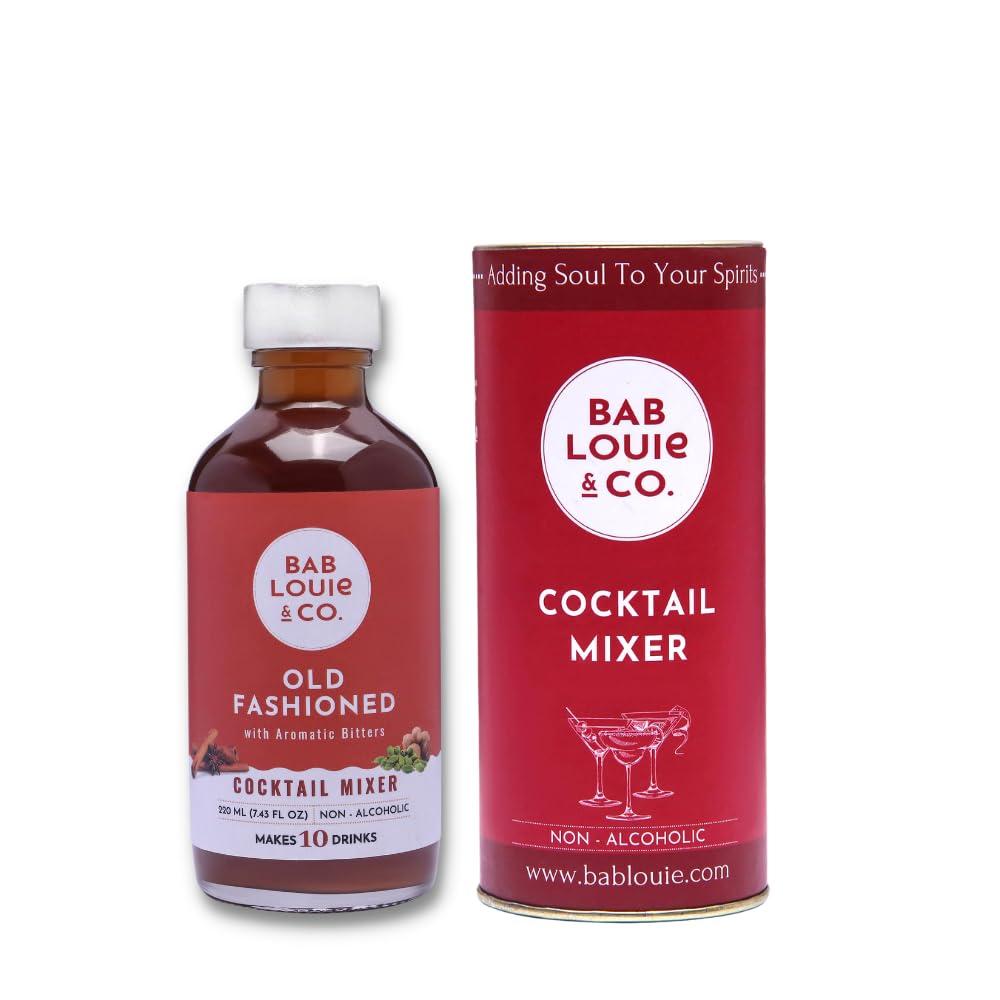 Bab Louie & Co. Bab Louie & Co. Cocktail Mix, Old Fashioned, Berry Mojito & Tropical Margarita, 100% Natural, Cocktail and Mocktail Syrup, Makes 7-10 Drinks (Pack of 3)