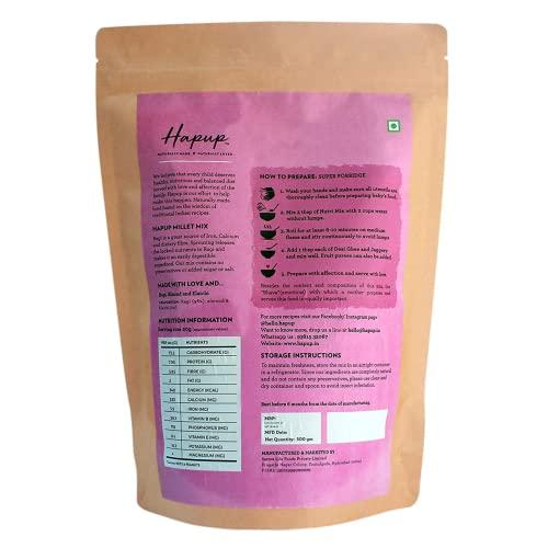 HAPUP Hapup Ragi Mix Sprouted - Instant Healthy Cereal/Porridge Mix for Little Ones - 500gm | No Sugar, No Preservatives, No Salt | Made with Sprouted Ragi, Almonds, Elaichi