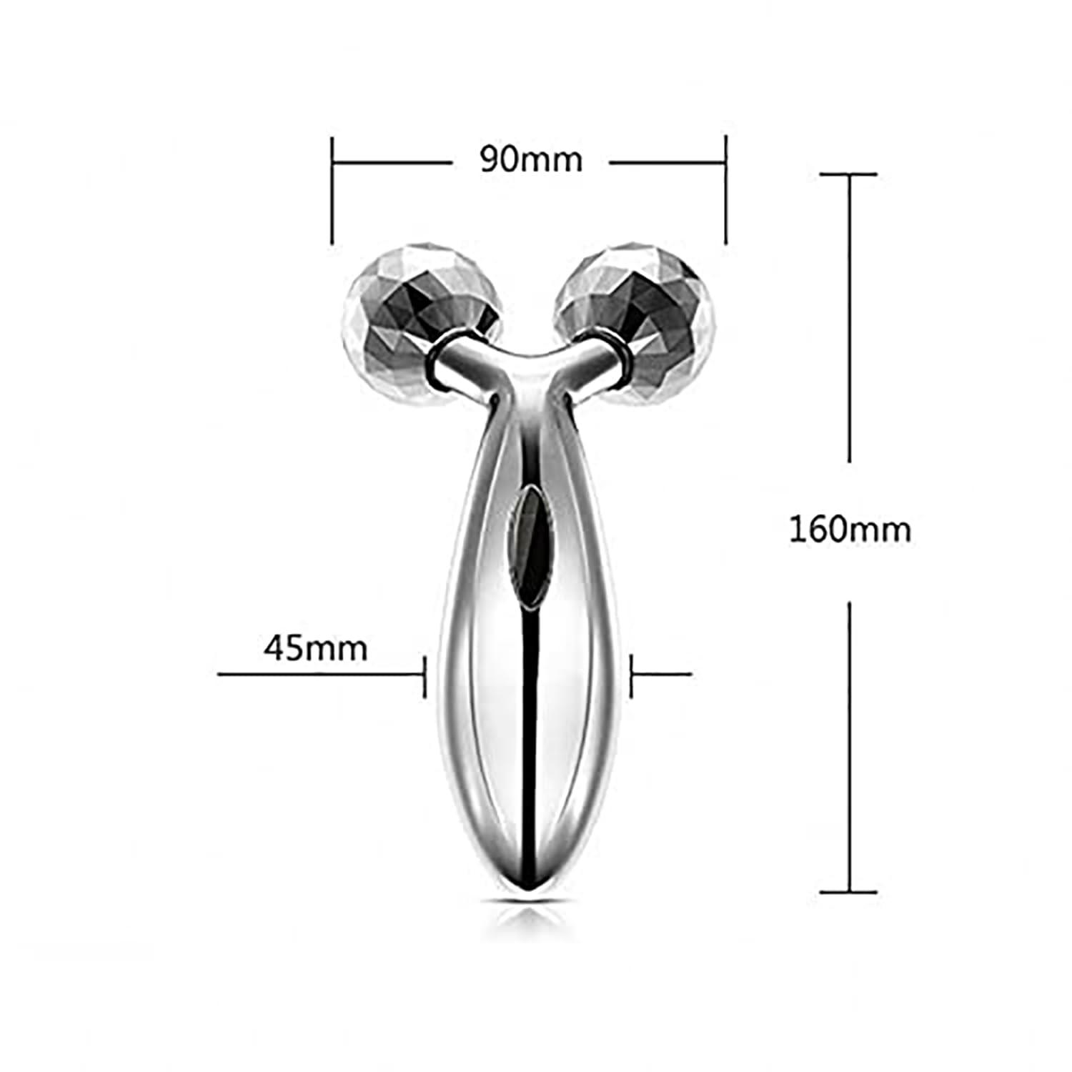 VIRTUAL WORLD Virtual World Facial and Body Massage Roller - Solar Powered 3D Manual Massager for Skin Lifting and Wrinkle Removal (Silver)