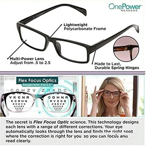 Nathgra Nathgra 1 PCS Power Readers Auto Focus Reading Glasses, Computer Screens Unisex Adjustable Eye Glasses, Flex Focus Auto Adjusting Optic for Women and Men Magnifying Readers.(BLACK)
