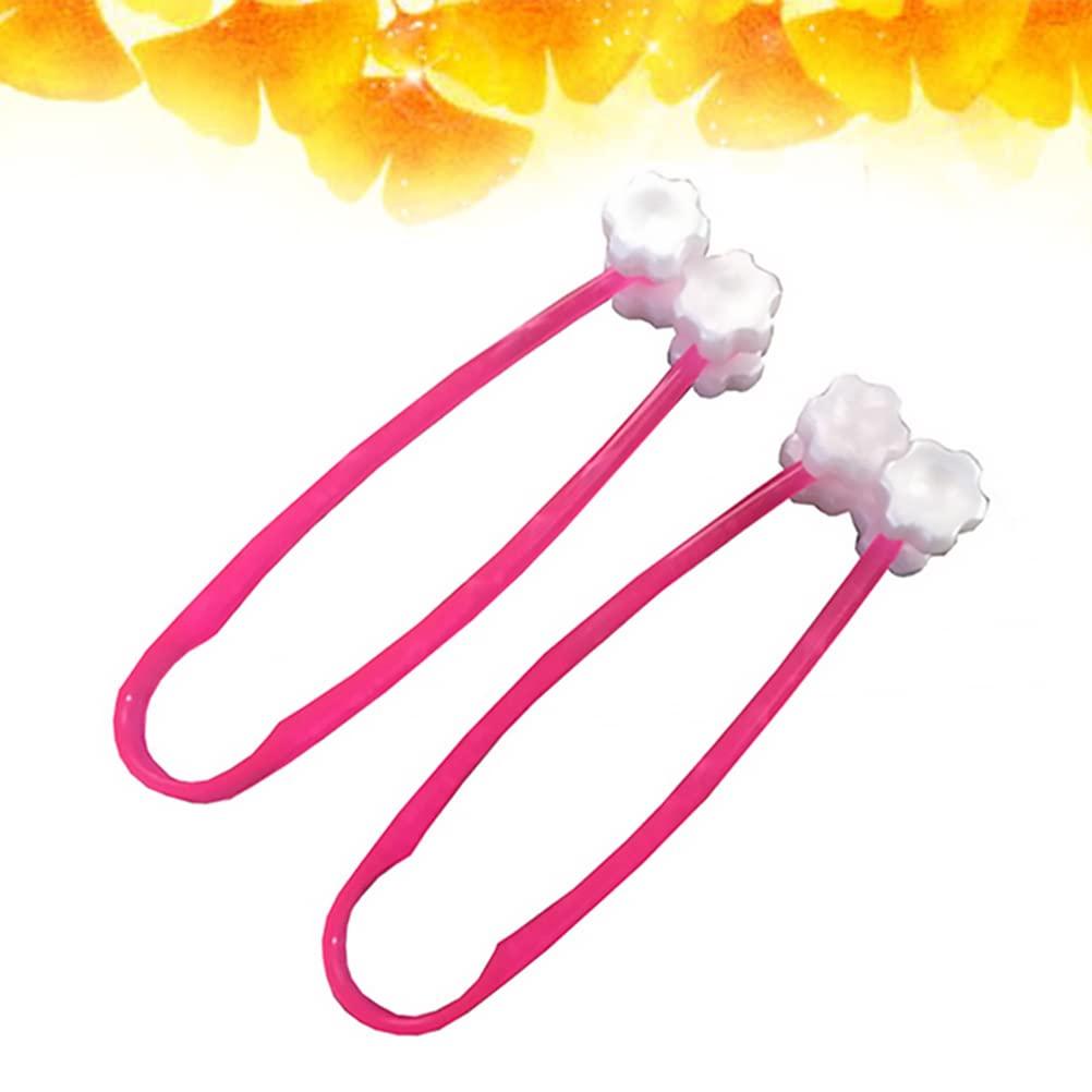 TEHAUX Face Massage- 2pcs Cat Roller Relaxer Silicone Grooming Brush Tool Face- Lift Legs Massage Rose Red