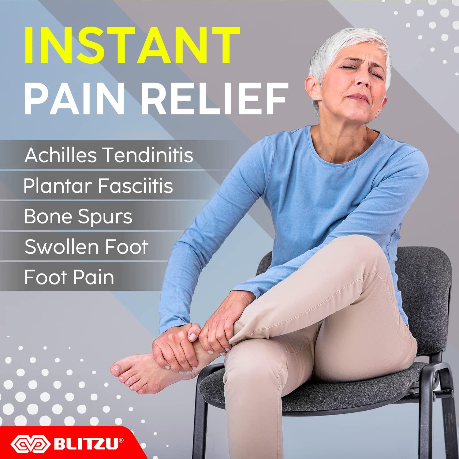 BLITZU Plantar Fasciitis Sock Leg & Foot Supports Planters Faciatias Heel Support Compression Foot Sleeves Toeless Compression Socks Swollen Ankles and Feet Treatment Nano Socks for Women Green S-M