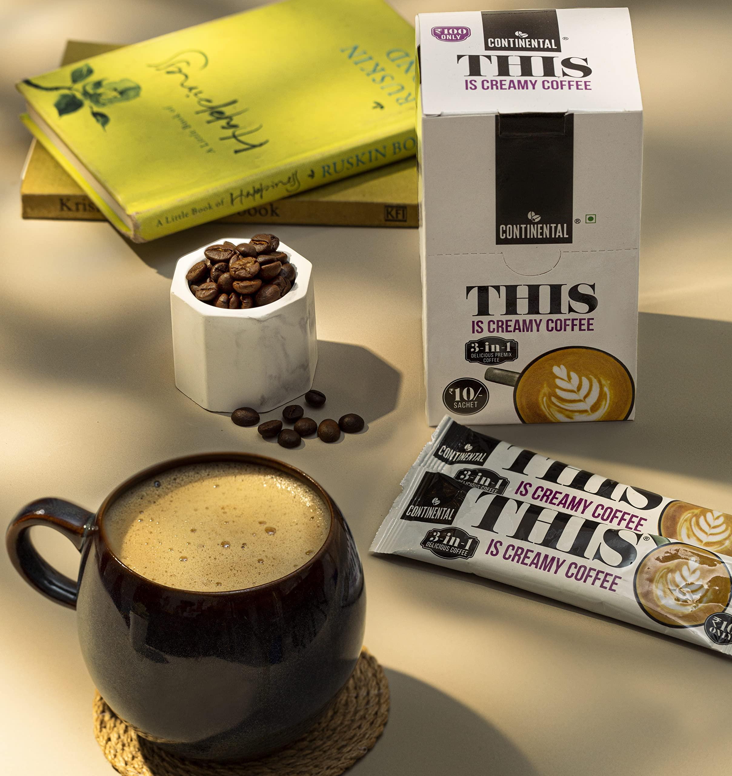 Continental This Continental This Creamy Coffee 180 Gram | 3In1 Instant Premix Coffee Powder | 20 Sachets | Just Add Hot Water - Caf? Like Coffee