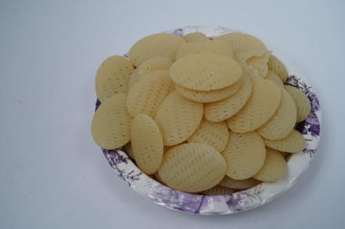 YAMKAY Yamkay Homemade Fryum Snacks Dried Oval Fryums Chips Papad Chips Fry Or Microwave Vegetarian Tasty Healthy Snacks 250 gm