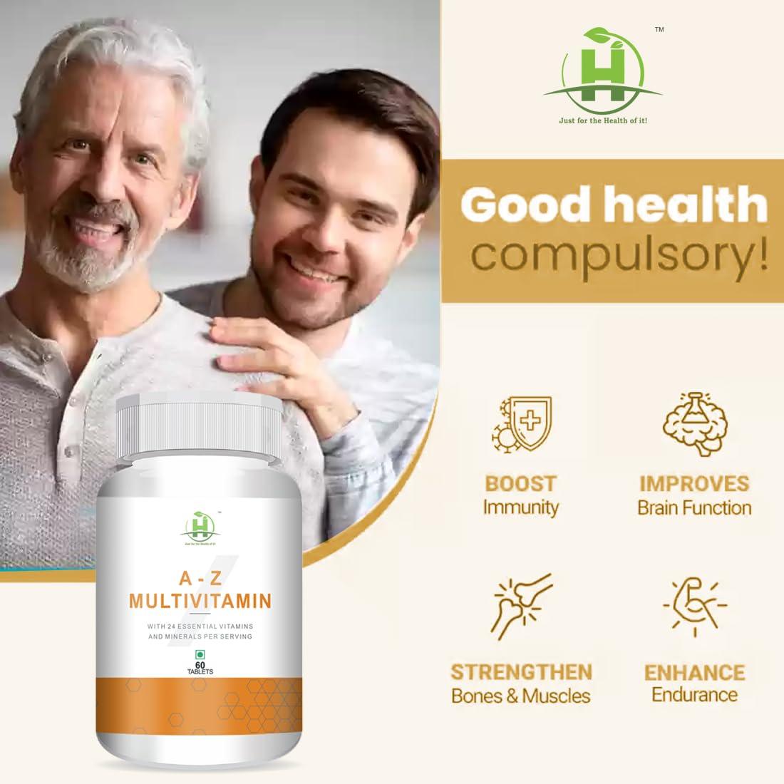 Healthy Nutrition - Just for the Health of it Healthy Nutrition - Just for the Health of it A-Z Multivitamin For Men & Women With 24 Essential Vitamins & Minerals (60 Tablets)