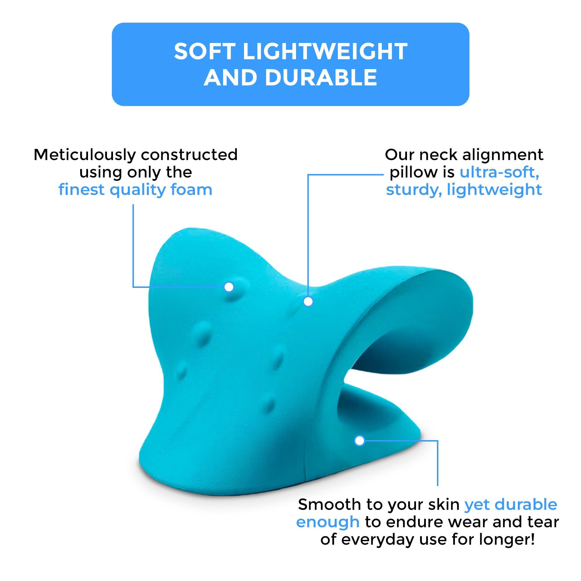 YOGI GRIPS YOGI GRIPS Neck Shoulder Stretcher Relaxer,Cervical Traction Device Hump Corrector,Dowagers,Tech Neck,Tmj Pain Relief,Firm Foam,Cervical Spine Alignment,Chiropractic Pillow Stretcher(Black)(Blue)