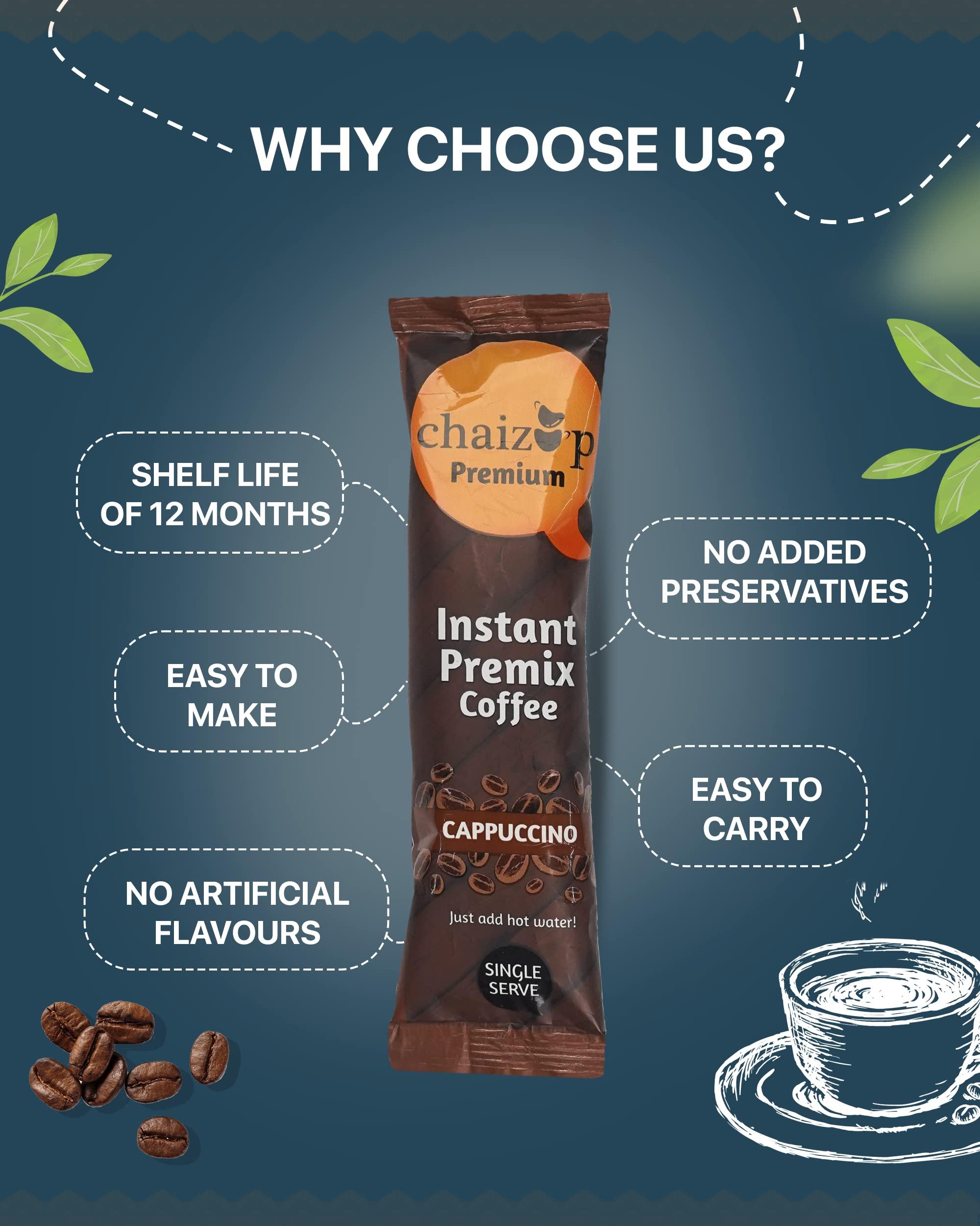 Chaizup Chaizup Instant Premix Coffee 30 Sachets, 20gm x 30 Sachets, 30 Serves, 480gm, Ready To Drink Premix Coffee, Premix Coffee Powder, 1 Min Coffee