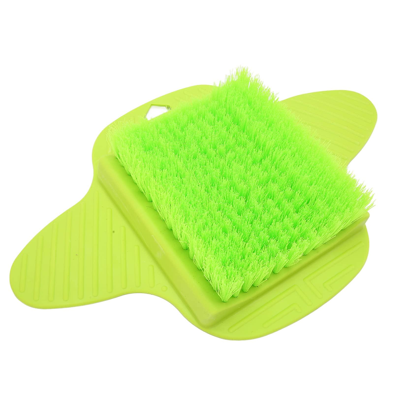 BUCS Shower Foot Scrubber, TPR Feet Cleaning Brush Soft Fine Bristles Hanging Hole Type Easy To Place for Hotel (Green)