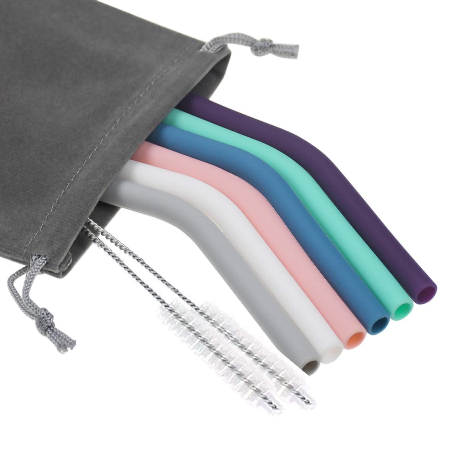 Senneny Senneny Set of 6 Silicone Drinking Straws for 30oz and 20oz Tumblers Yeti/Rtic- Reusable Silicone Straws BPA Free Extra Long with Cleaning Brushes- 6 Bent (6mm diameter) : 6mm diameter