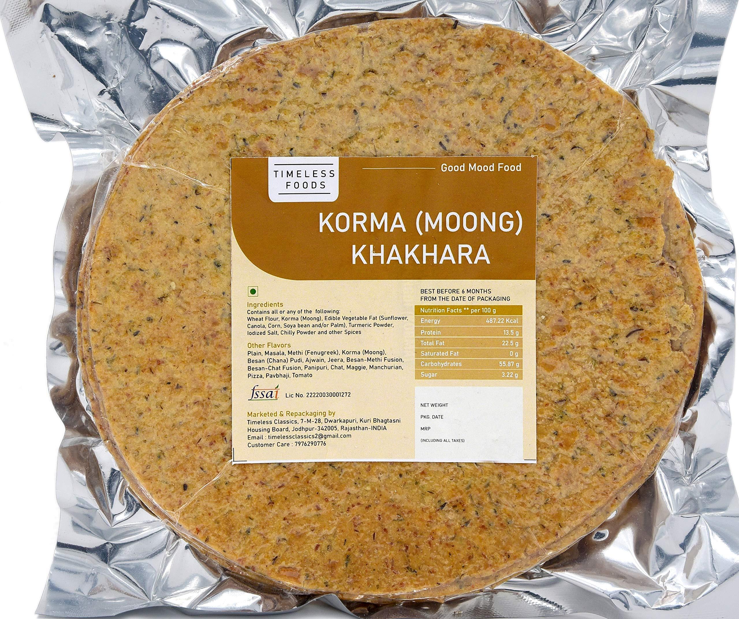 Timeless Food Timeless Food : Korma Khakhra, 400 gm | Healthy Moong Dal Khakhara | Gujarati Breakfast Snacks