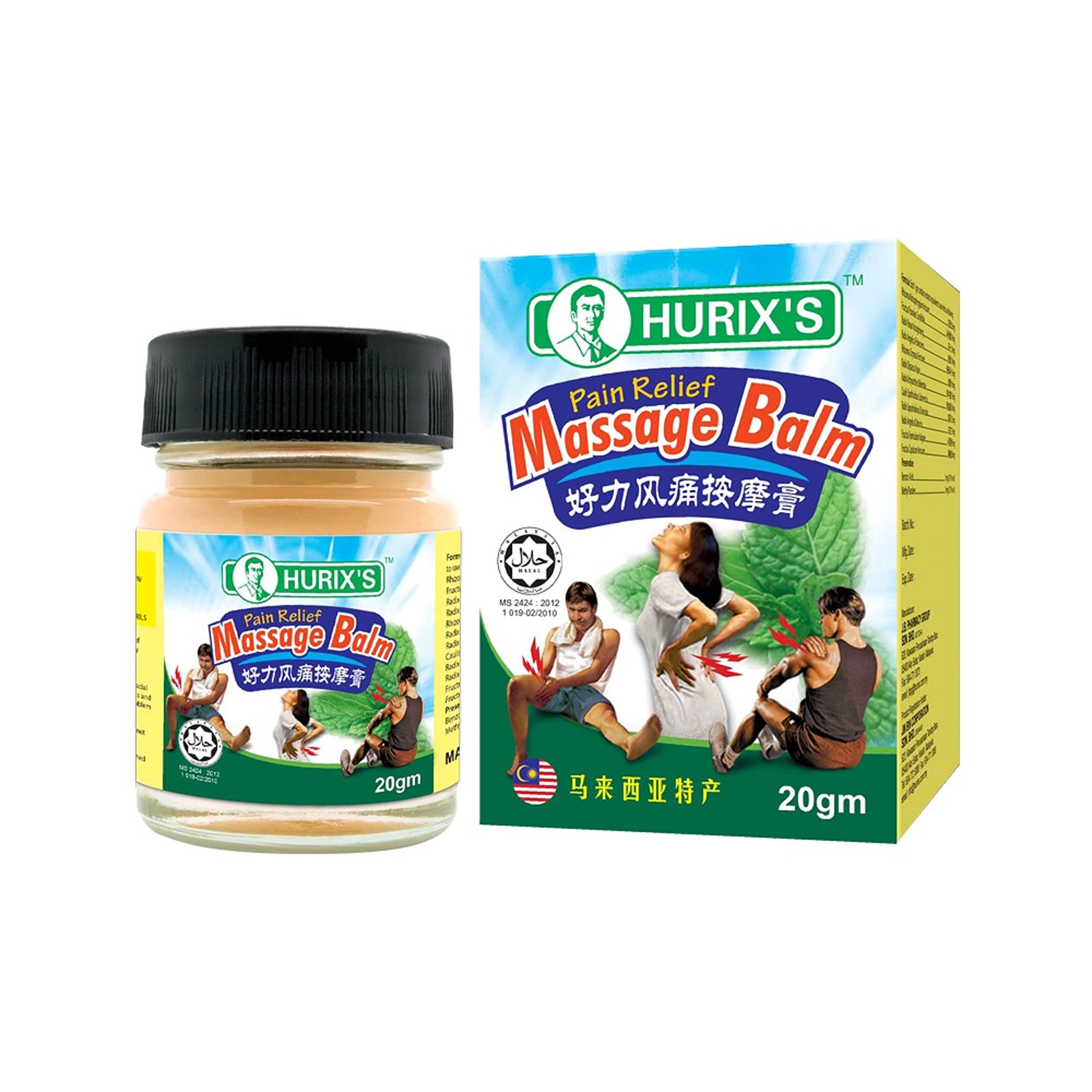 HANI PO HANI PO HURIX\'S RELIEF MASSAGE BALM 20g - Pack of 1 - Malaysia ProductPain relief balm | Oil for elder women | Men Pain relief balm for adult | Pain relief oil for women | Mens | Pain relief balm for girls | boys - Imported Products