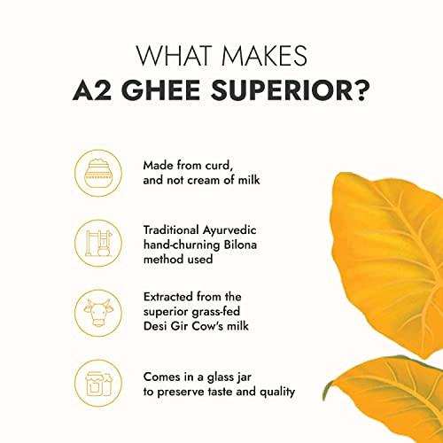 Kapiva Kapiva A2 Desi Cow Ghee 500ml | Bilona Method, Curd-Churned | Pure, Natural, Healthy | Grass-fed Cultured Ghee - Super Saver Pack of 2