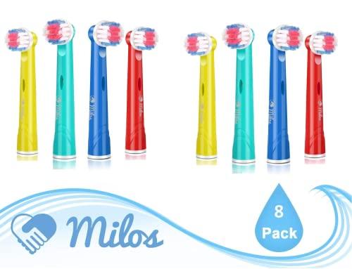 Milos Milos Replacement Toothbrush Heads for Kids - Pack of 4 Oral B and Braun Compatible Replacements