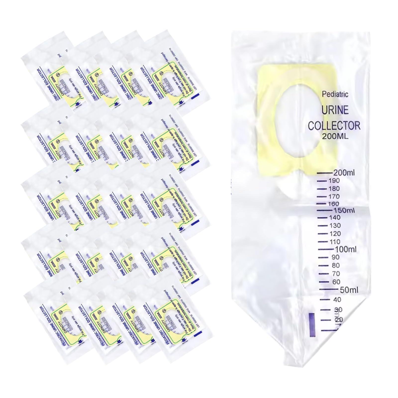 HSOSK Disposable Baby Urine Bag Spill Proof Collector Aid Pee Holder for Urinary Incontinence Child 200ml 20 Pcs