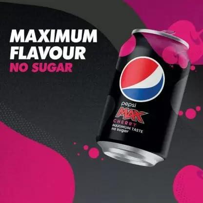 Generic Pepsi Max Cherry Flavor Maximum Taste No Sugar Added 330ml (Pack Of 3) USA