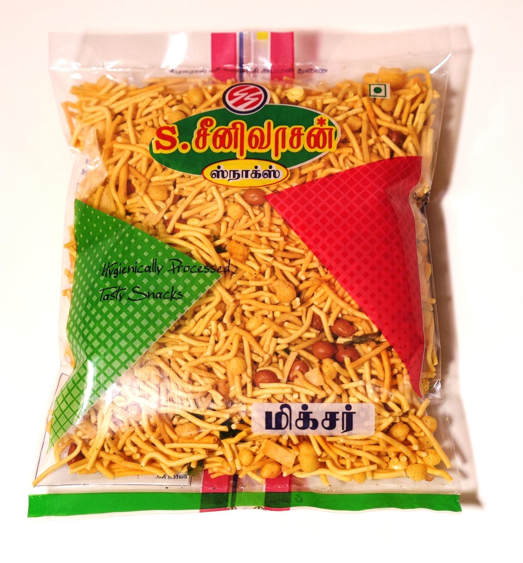 S. SEENIVASAN MITTAI KADAI S SEENIVASAN Special Sweet Sev 250g | Special Big Mixture 250g | Kovilpatti Kadalai Mittai 250g - Pack of 3 (750g)