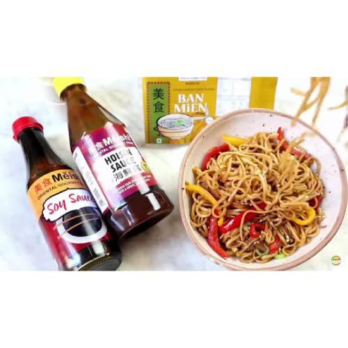 Meishi Meishi Chinese combo Pack | Hoisin Sauce | Soy Sauce | Ban Mien Handcut Hakka Fine Noodles