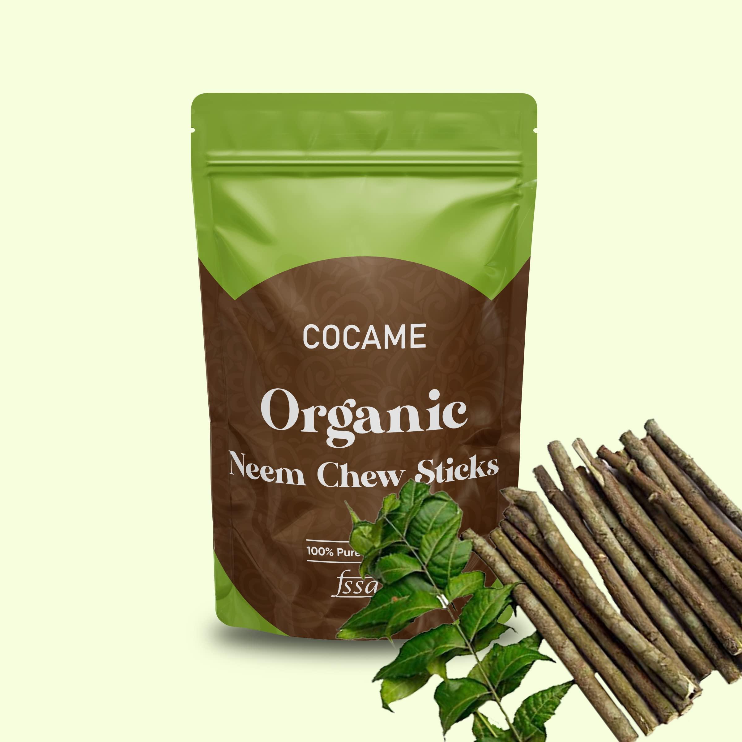 COCAME Fresh Organic Neem Datun Chew Sticks Neem Twigs for Better Tooth, Gems, Fresh Breath and Health/Neem Sticks/Vepa Pullalu / - (50 Pc)