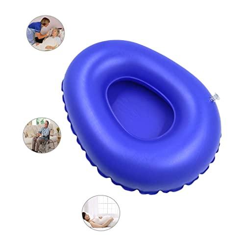 LiXiongBao LiXiongBao Portable Air Bedpan, Inflatable Cushions Potty for Home Hospital Elderly Bedridden, Washable Air Inflation Bed Pans for Females, Inflatable Stool Toilet Nursing Toilet (Blue)