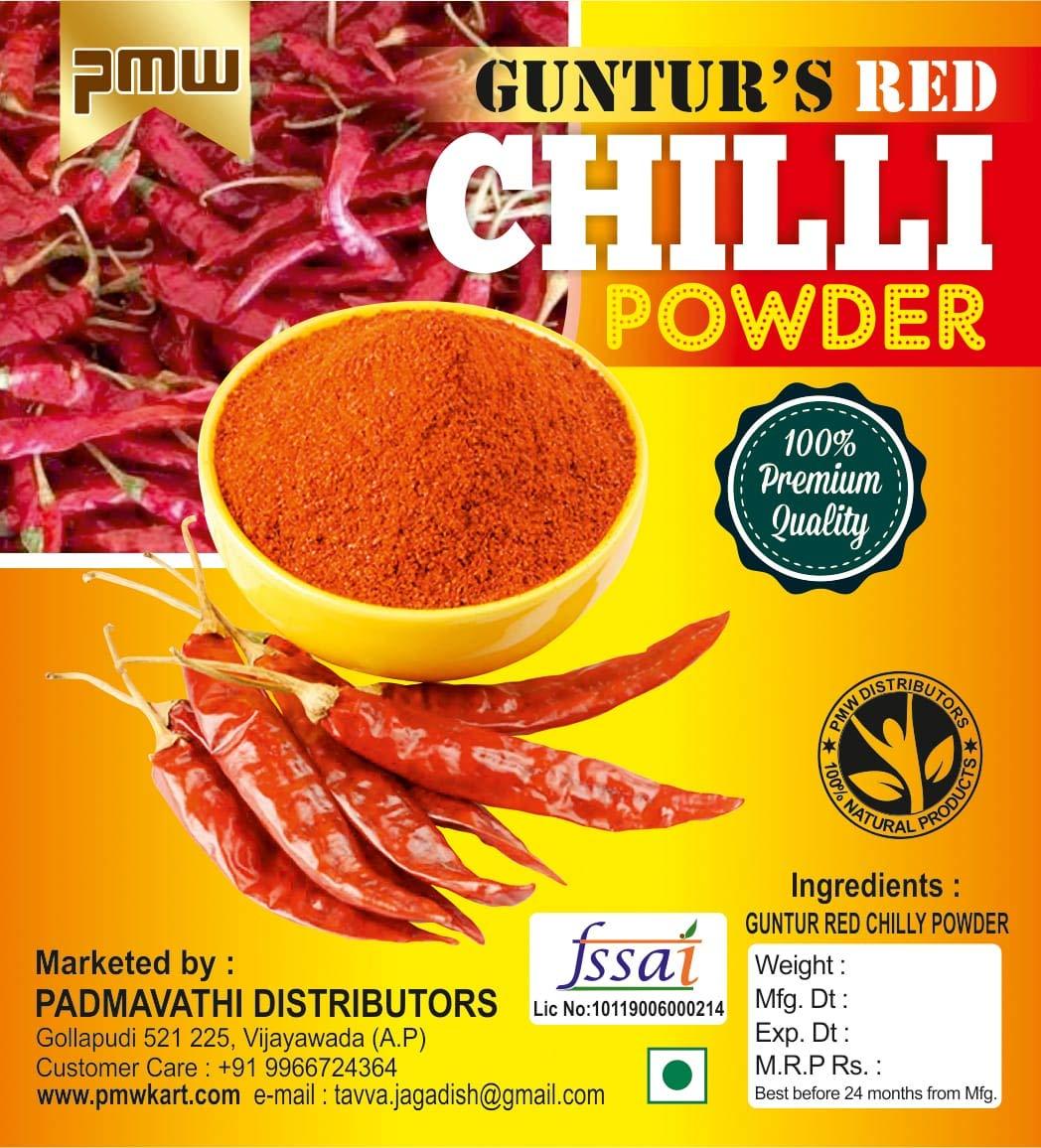 Pmw Pmw - Jar Pack - Pickle Special - Guntur Mirchi Powder - Dried Hot Hot Red Chilli Powder - 500 Grams - No Preservatives or Colour Added