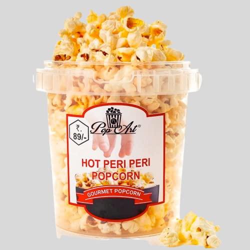 POP ART Popart Hot Peri Peri Flavored Popcorn| Ready to Eat | Hot Peri Peri Snack | Gourmet Popcorn| Non-GMO Popcorn | Hot and Spicy Snack | 60 Grams Pack Of 5