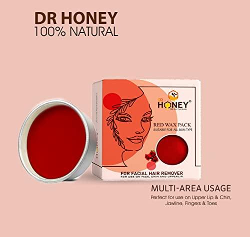 DR HONEY DR HONEY red face wax 80 gram suitable for all skin type for use on face chin and upper lip peel of wax