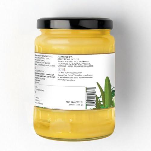 Kapiva Kapiva A2 Desi Cow Ghee 500ml | Bilona Method, Curd-Churned | Pure, Natural, Healthy | Grass-fed Cultured Ghee - Super Saver Pack of 2