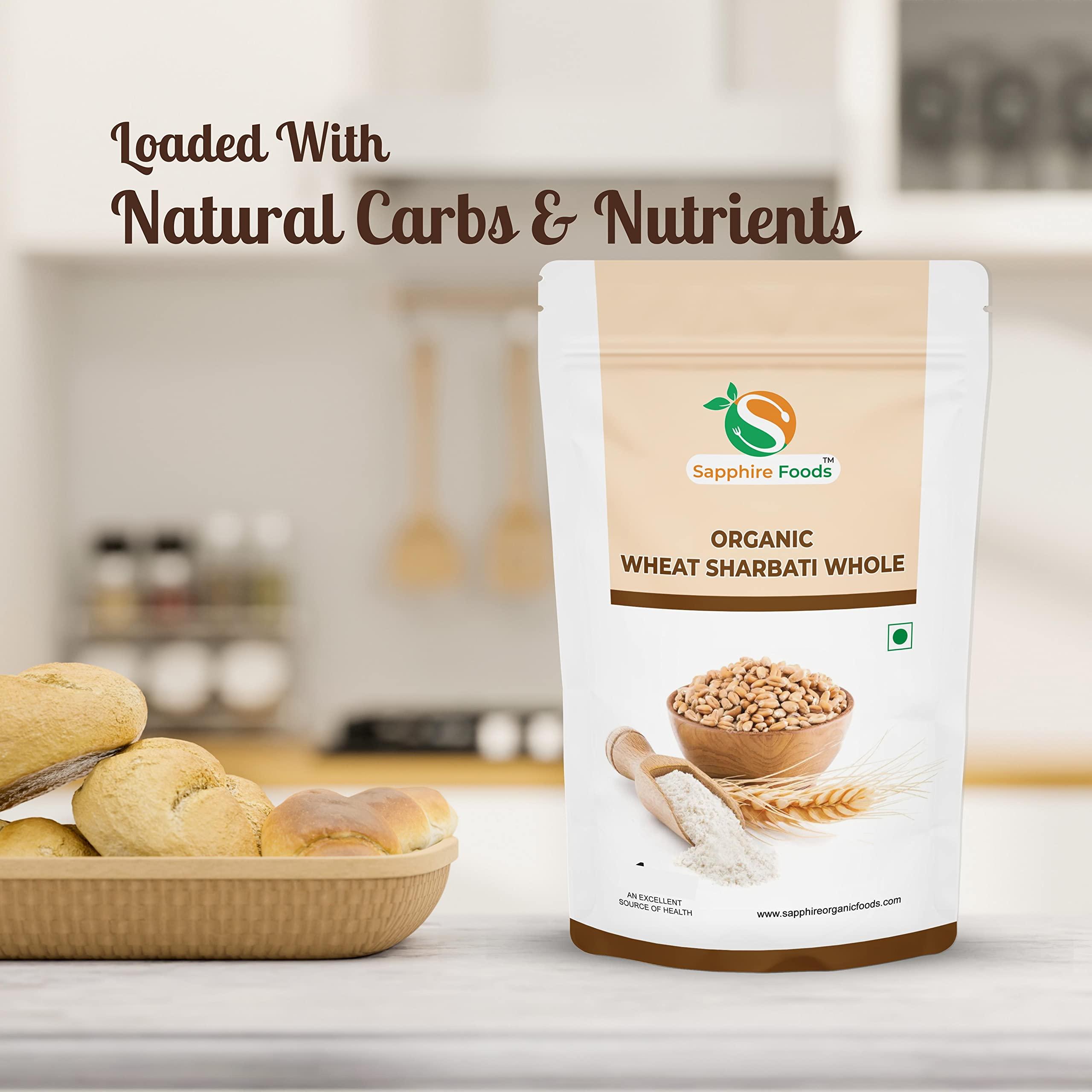 SAPPHIRE FOODS SAPPHIRE FOODS Natural & original Sharbati Wheat Whole grain Pure Clean Sharbati Gehu New Sharbati Wheat | healthy wheat grain Healthy Grains Fiber Rich immunity builder New Sharbati Wheat (500g)