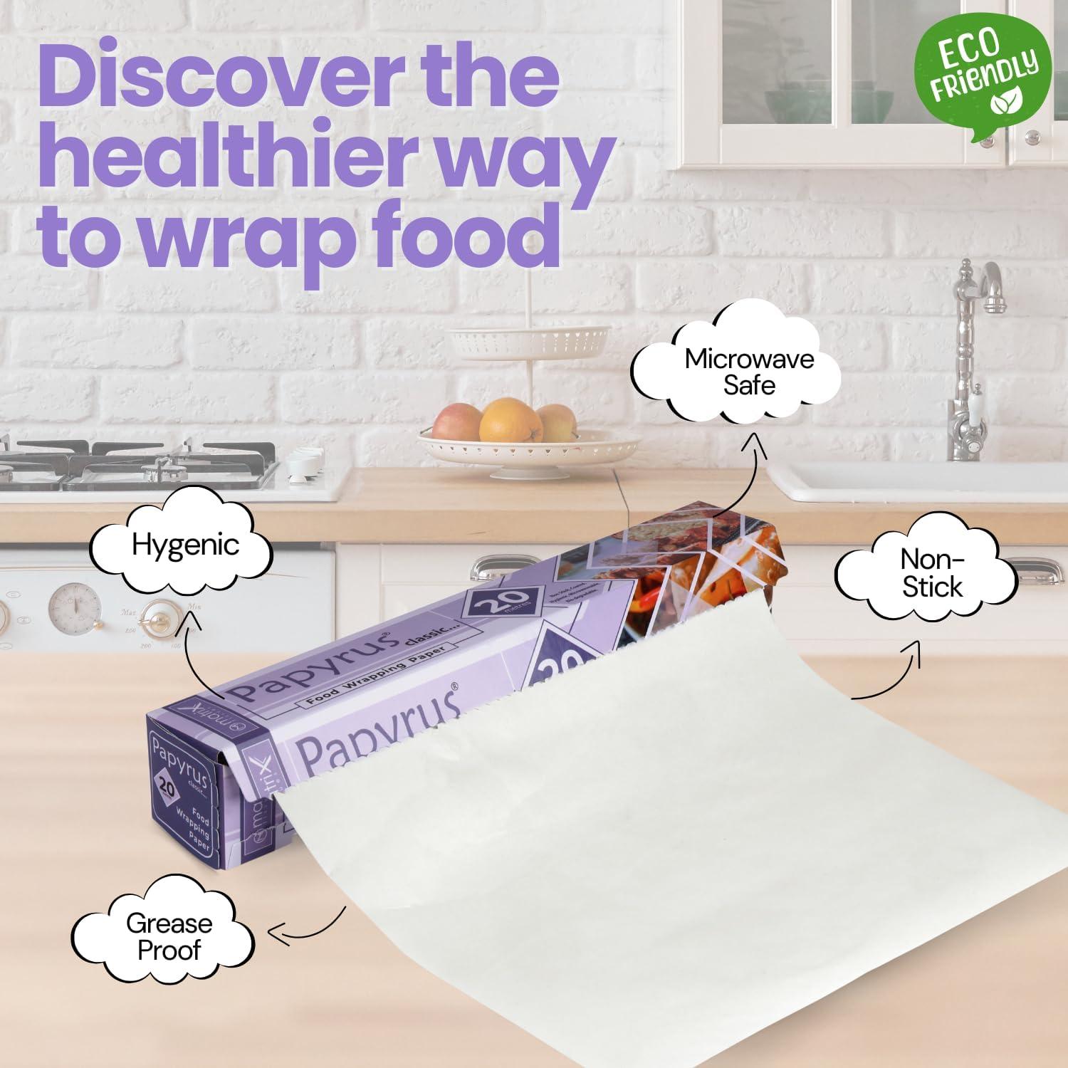 Papyrus Papyrus Butter Paper Roll for Roti 20 Mtr | Wrapping Roll for Food | Foil Wrap for Packing | Food Wrap Non Stick Paper| Parchment Paper Food Wrapping Paper