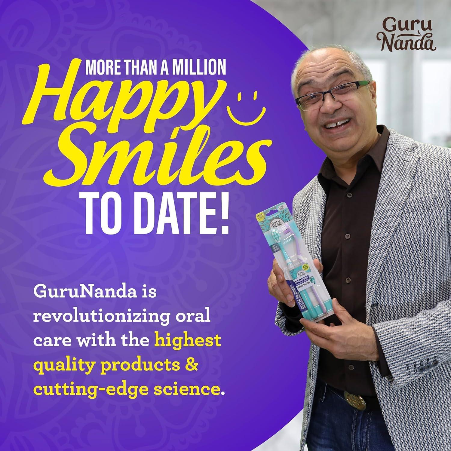 GuruNanda GuruNanda Butter on Gums Toothbrush with Extra Soft Bristles for Sensitive Gums, Soft Toothbrush for Kids & Adults, 2 ct