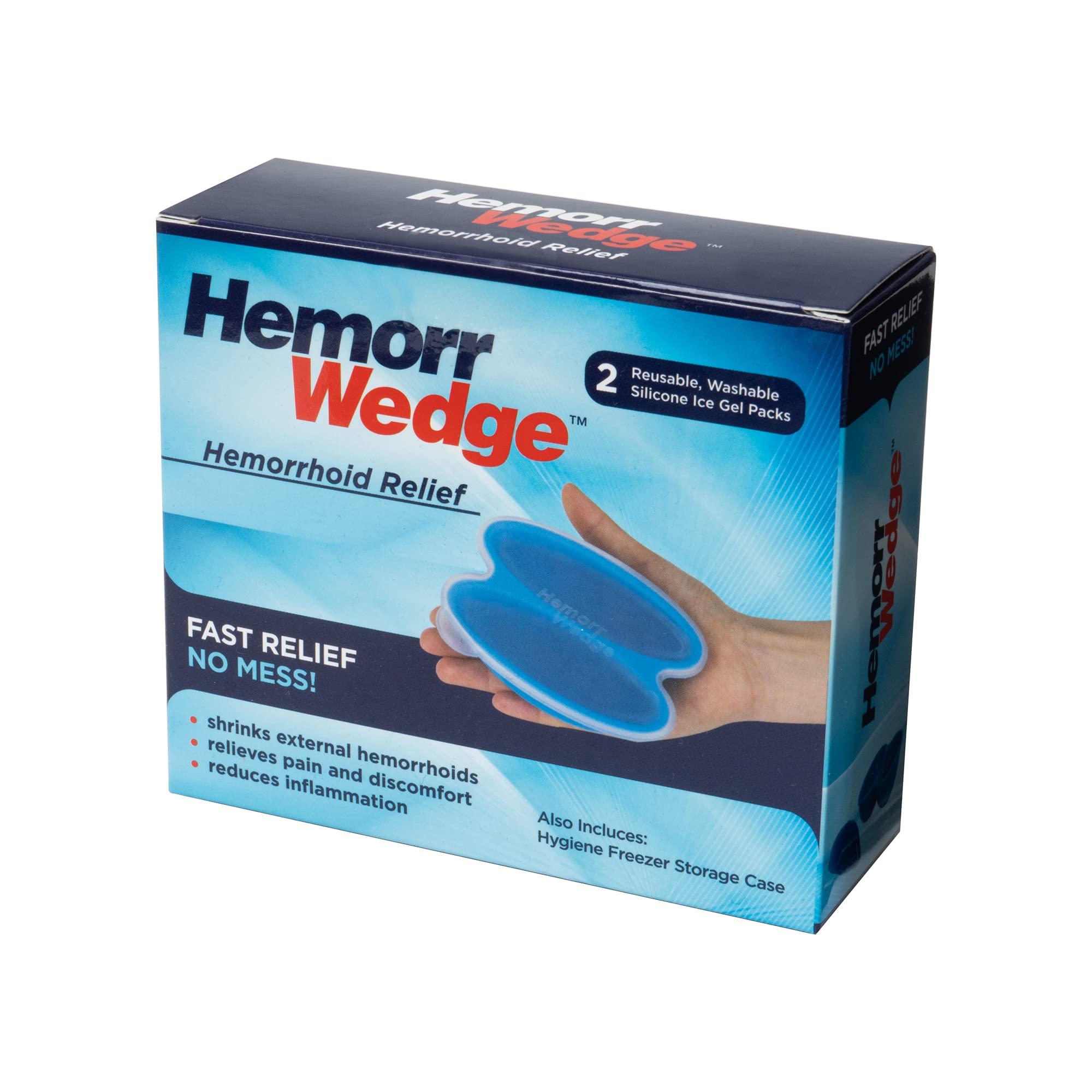 Hemorrwedge Hemorrwedge Hemorrhoid Treatment Ice Pack - Gel Freeze Pack, Pair with Case