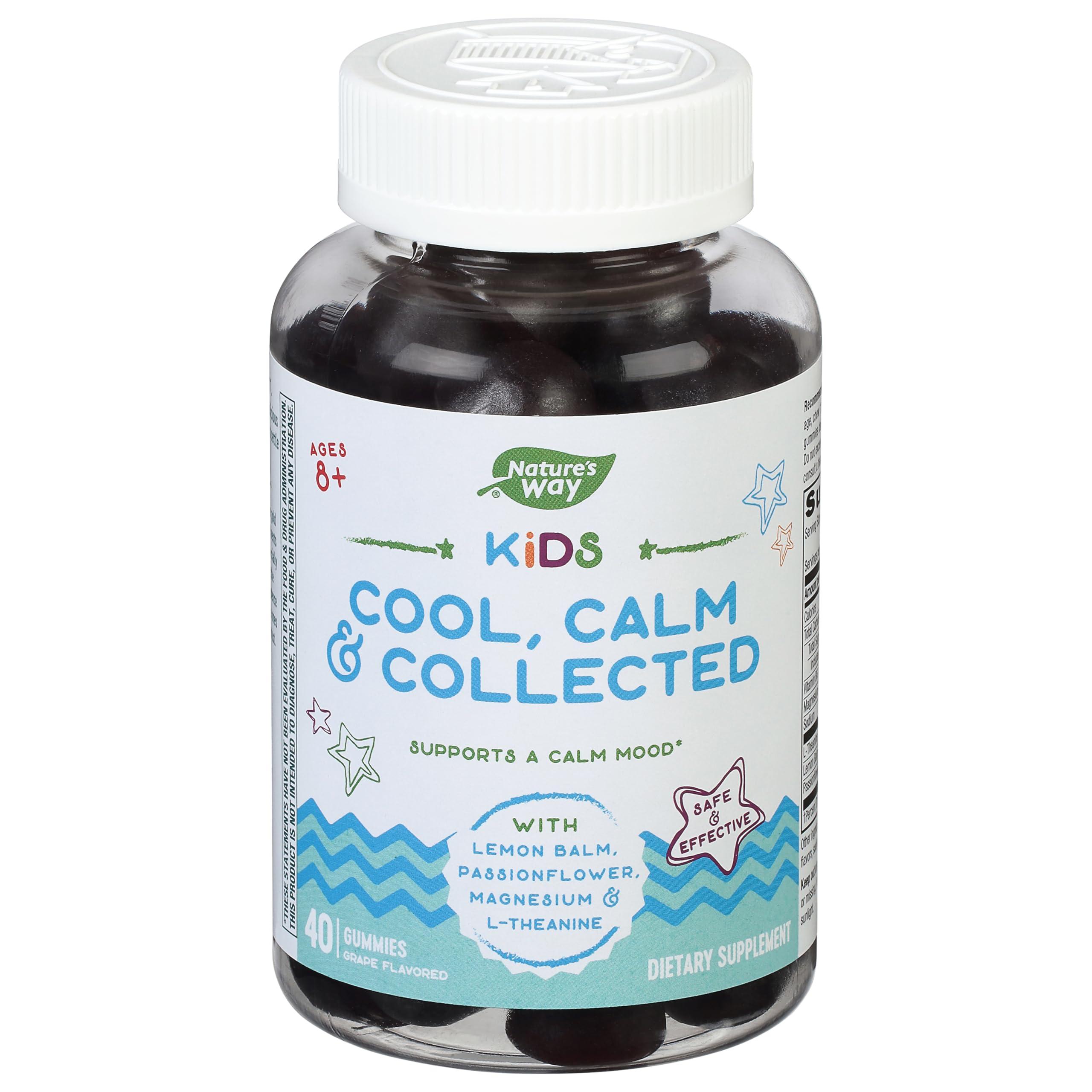 NATURE\'S WAY Nature\'s Way Kids Cool, Calm & Collected, Ages 8+, Grape Flavored, 40 Vegetarian Gummies