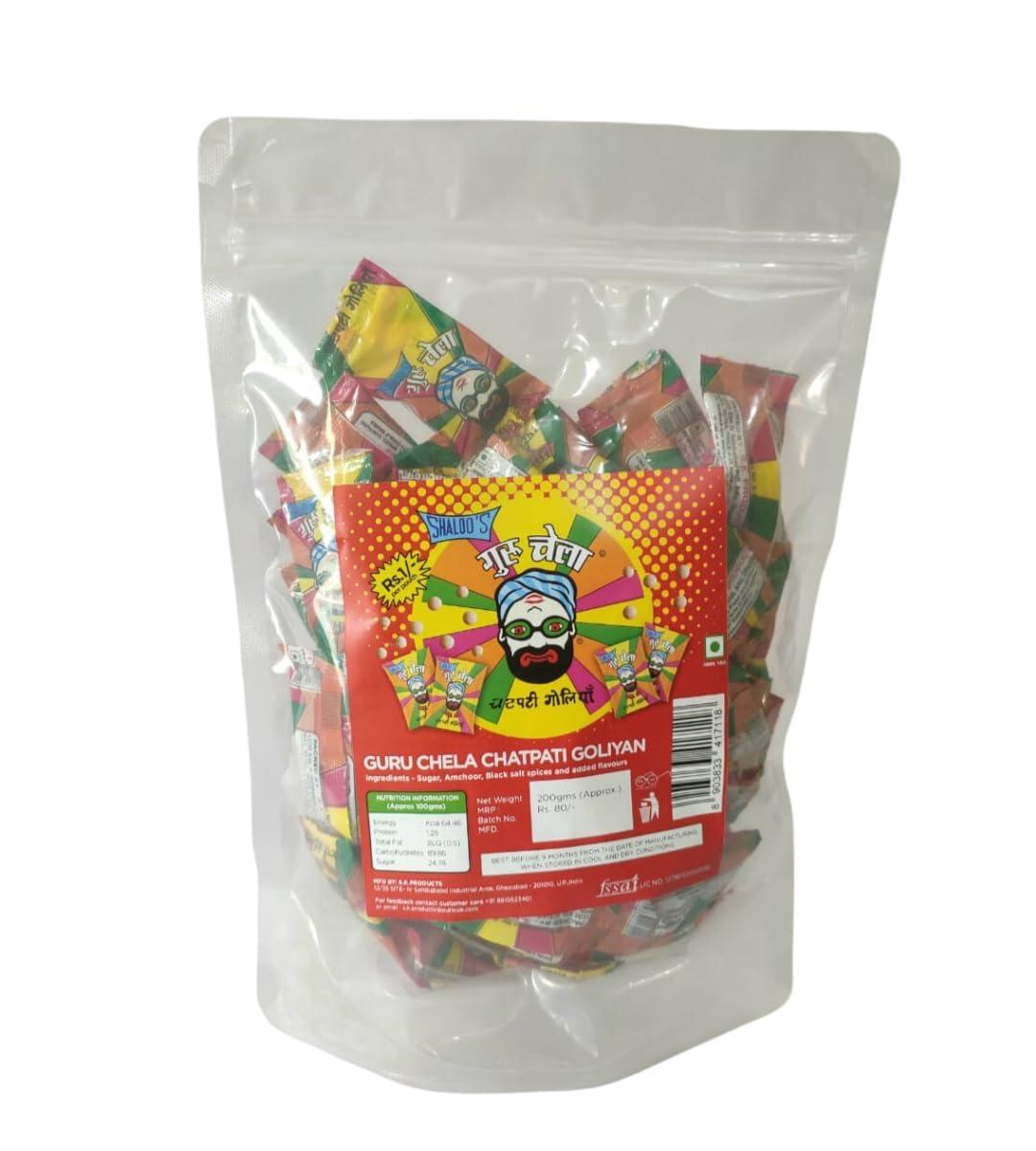 Generic Guru Chela Chatpati Goliyan, Chatpati - Pack Of 4 (80X4), 200 Gm