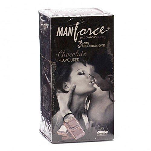Manforce Manforce 3 in 1 Wild Condoms (Ribbed, Contour, Dotted), Chocolate Flavoured- 10 Pieces (Pack of 7)
