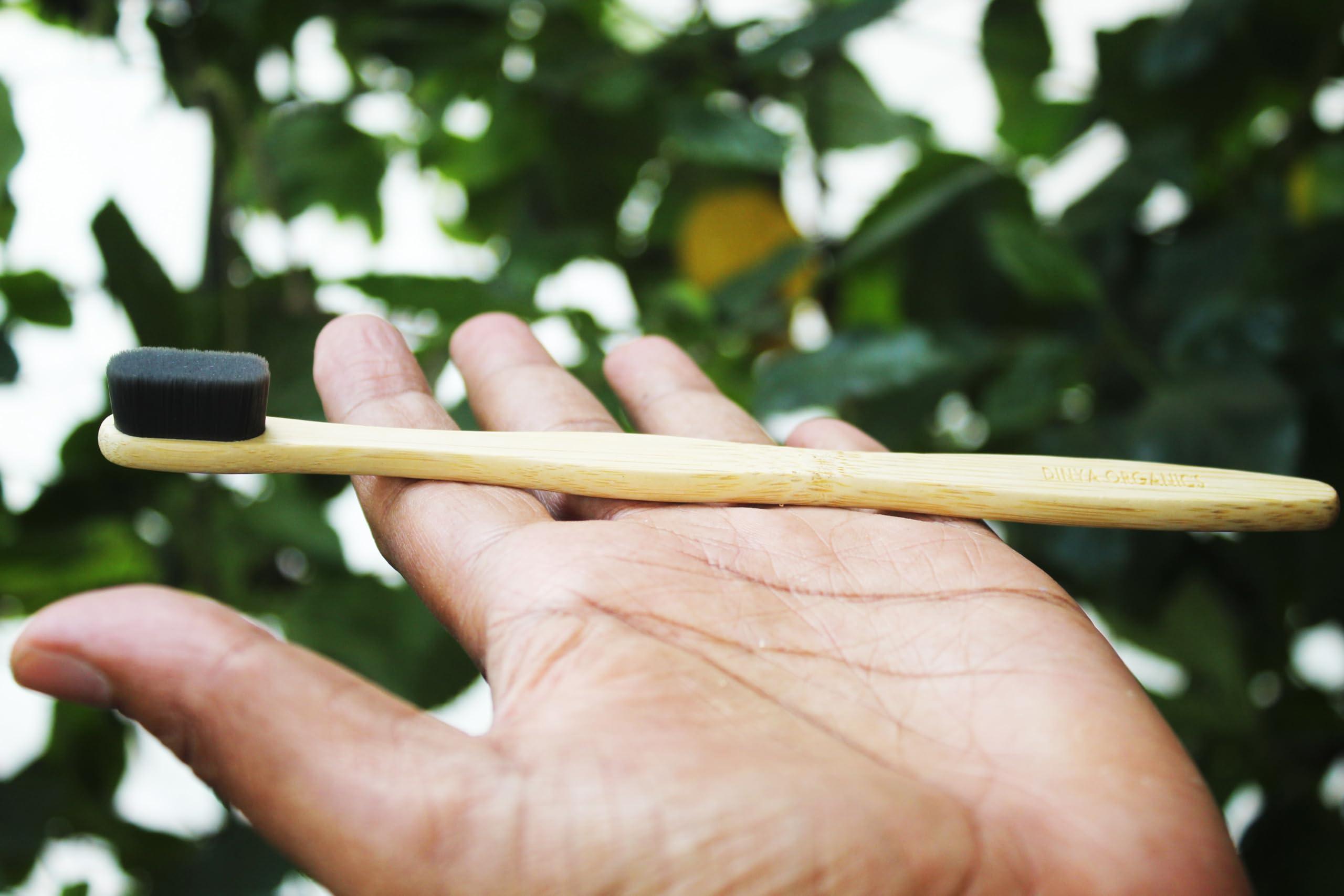 Generic Dinya - Bamboo Toothbrush | Nano Bristle Bamboo Toothbrush Online | Travel Bamboo Toothbrush | Extra Soft Bristle Bamboo Toothbrush Both Men and Women | Eco-friendly