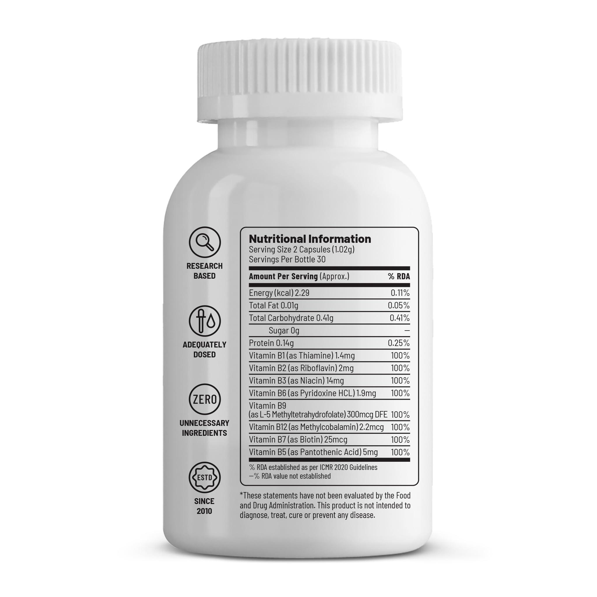 Unived Unived Wholefood Natural B-Complex | Raw B-Vitamins | 100% Natural & Vegan | One Month Supply