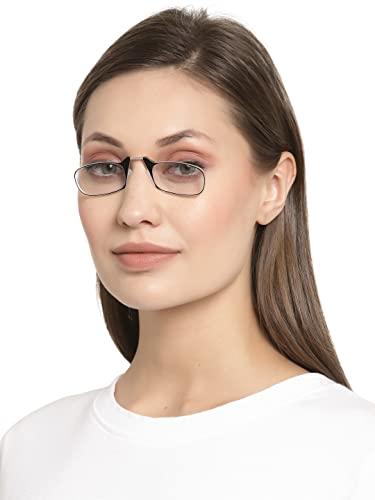 YOURSPEX YOURSPEX Nose Clip Reading Eyeglasses | Black Pod Case | Clear Frame (2.00 Lens Power, Black)